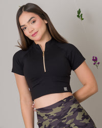 Top Rangla Zipper Manga Corta