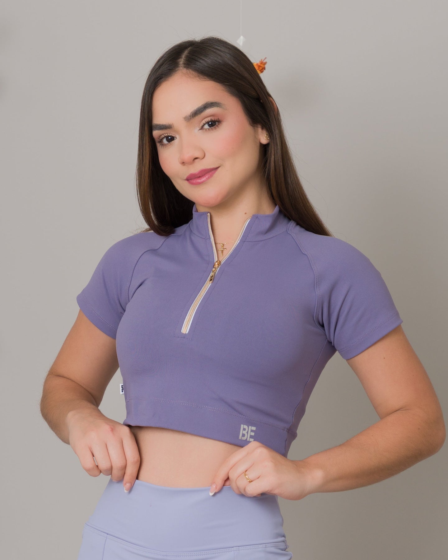 Top Rangla Zipper Manga Corta