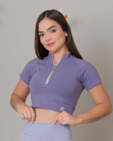 Top Rangla Zipper Manga Corta