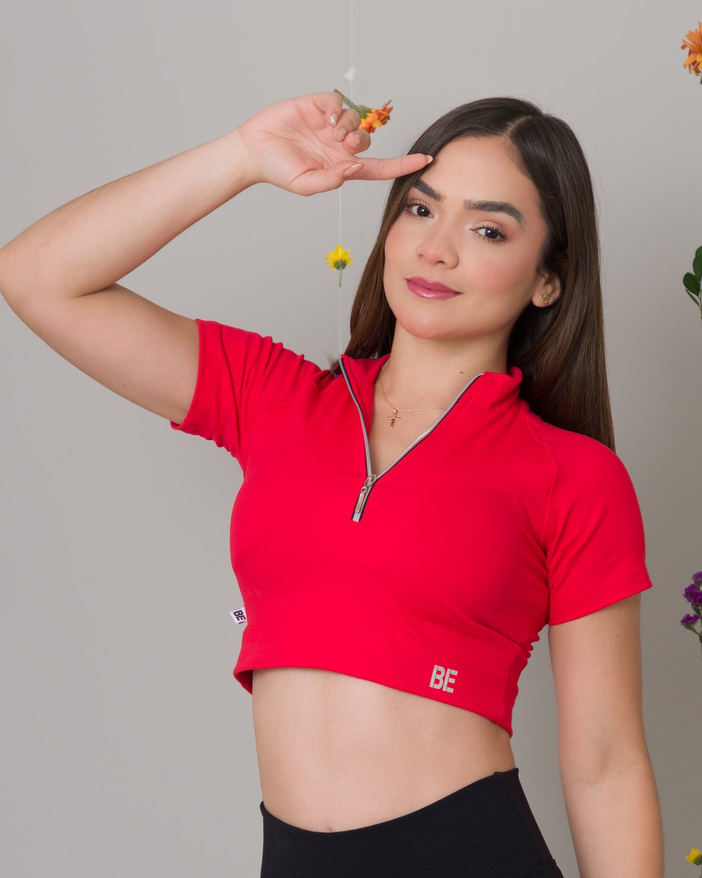 Top Rangla Zipper Manga Corta