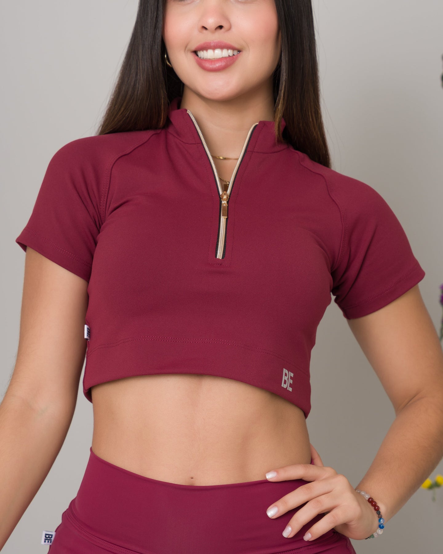 Top Rangla Zipper Manga Corta