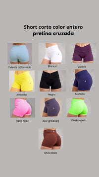 Short Corto Pretina Cruzada Color Entero