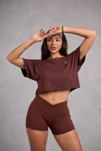 Short Corto Pretina Cruzada Color Entero